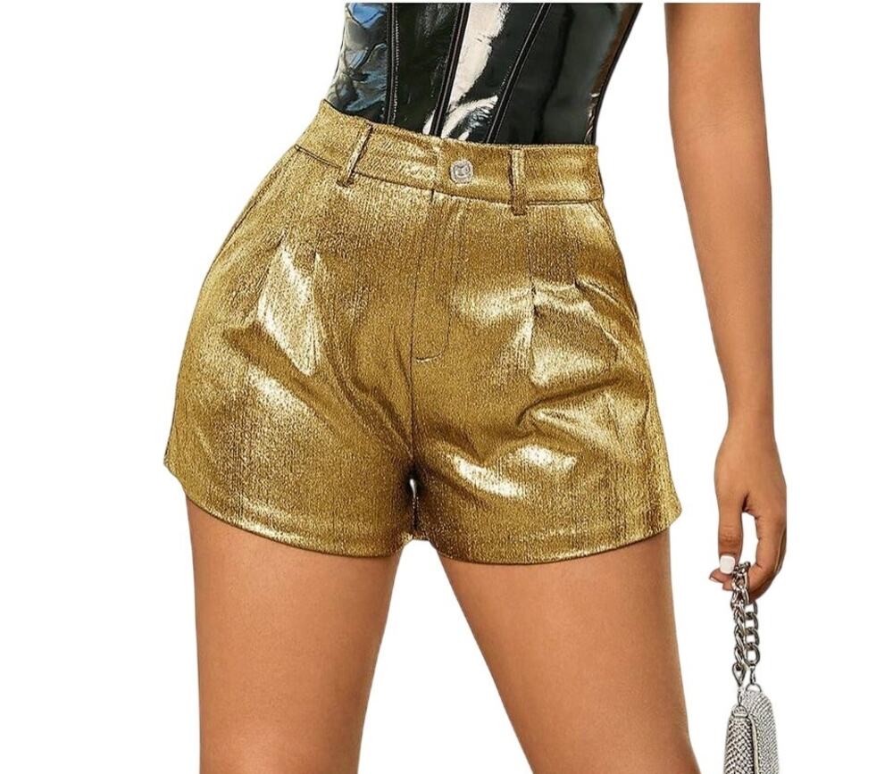 Gold Lame Shorts size 4 small